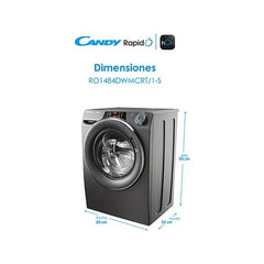 Lavadora Candy RapidÓ RO1484DWMCRT/1-S Carga Frontal 8kg 1400rpm Clase A Motor Inverter Antracita