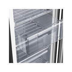 Congelador vertical CHIQ FSD160D4E, 145 l, 126 cm, congelação rápida, cor metálica escovada escura.