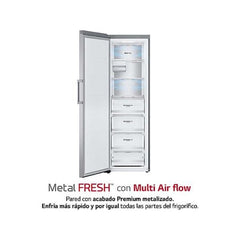 Congelador Vertical LG GFM61MBCSF, 324 l, 186 cm, Total No Frost, Inox Antihuellas