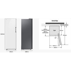 Congelador vertical Samsung RZ32C7CBEB1/EF, 323 l, 186 cm, grafite, No Frost
