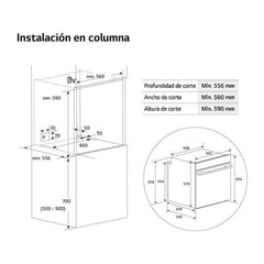 Horno multifunción LG WSED7613S, 76 L, Integrable, Pirolítico, EasyClean™, ThinQ™, Acero inoxidable, 59.2 cm