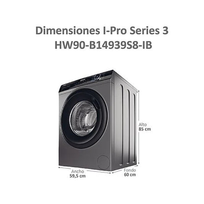 Lavadora Haier HW90-B14939S8-IB I-Pro Series 3 9kg 1400rpm Clase A Direct Motion Antracita