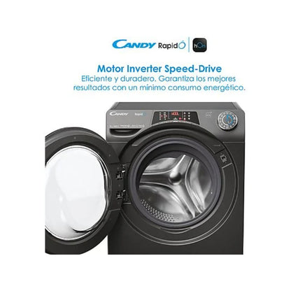 Lavadora Candy RapidÓ RO1484DWMCRT/1-S Carga Frontal 8kg 1400rpm Clase A Motor Inverter Antracita