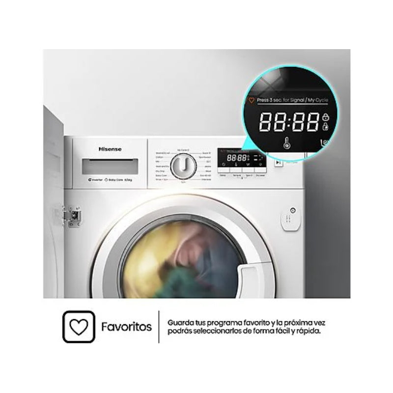 Lavadora Secadora Hisense WD3M841BWIES Integrable 8kg/6kg 1400rpm Clase E/B Inverter