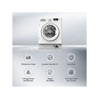 Lavadora Secadora Hisense WD3M841BWIES Integrable 8kg/6kg 1400rpm Clase E/B Inverter