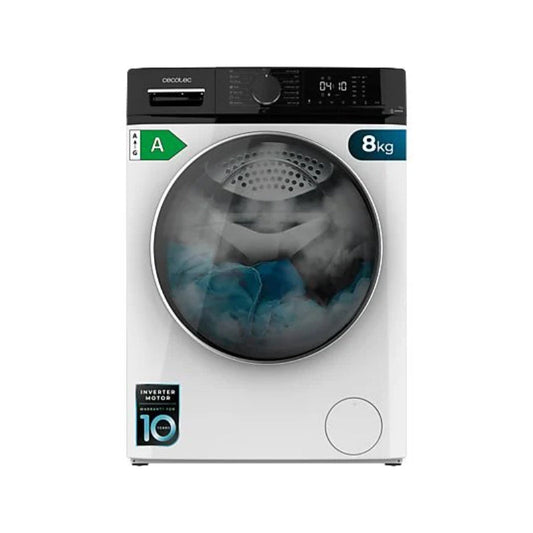 Máquina de Lavar Roupa Cecotec Bolero DressCode 8610 Carga Frontal 8kg 1400rpm Classe A Inverter Plus Steam Max Branco