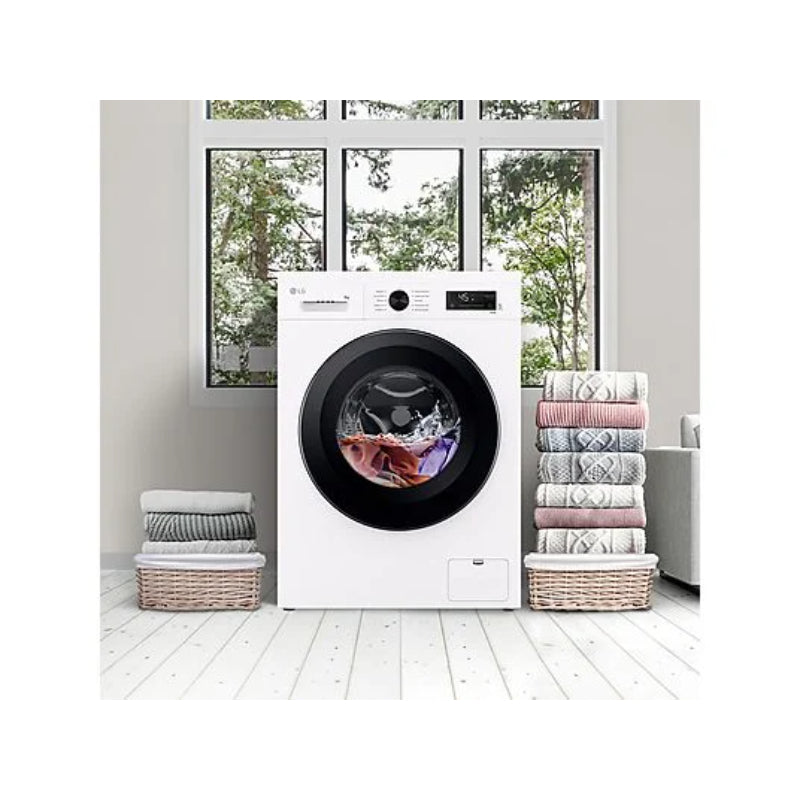 Lavadora LG F4X1009NWK Carga Frontal 9kg 1400rpm Clase A AI Direct Drive™ Steam™ Blanco Marfil