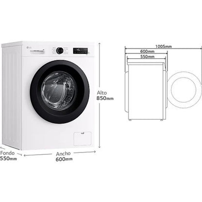 Lavadora LG F4X1009NWK Carga Frontal 9kg 1400rpm Clase A AI Direct Drive™ Steam™ Blanco Marfil