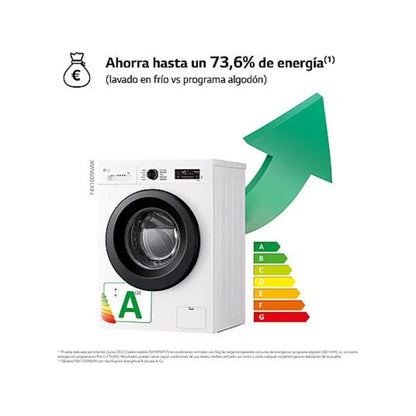 Lavadora LG F4X1009NWK Carga Frontal 9kg 1400rpm Clase A AI Direct Drive™ Steam™ Blanco Marfil