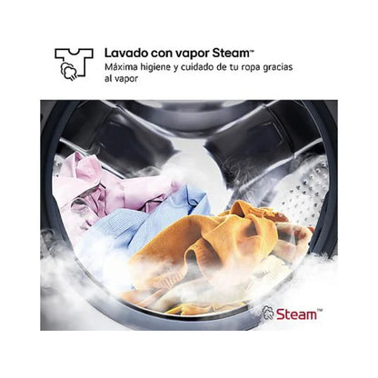 Lavadora LG F4X1009NWK Carga Frontal 9kg 1400rpm Clase A AI Direct Drive™ Steam™ Blanco Marfil