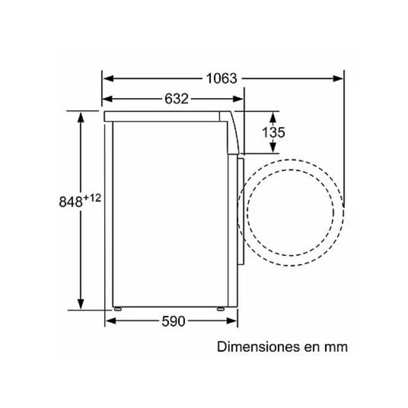 Lavadora Bosch WUU28T63ES Carga Frontal 8kg 1400rpm Clase A Motor EcoSilence Blanco