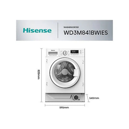 Lavadora Secadora Hisense WD3M841BWIES Integrable 8kg/6kg 1400rpm Clase E/B Inverter