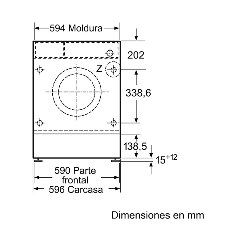 Lavadora Bosch WIW24307ES Integrable 8kg 1200rpm Clase C Motor EcoSilence SpeedPerfect