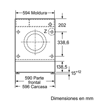 Lavadora Bosch WIW24307ES Integrable 8kg 1200rpm Clase C Motor EcoSilence SpeedPerfect