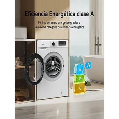 Lavadora VOK EVW-7BAWL21N Carga Frontal 7kg 1200rpm Clase A Motor Inverter Blanco