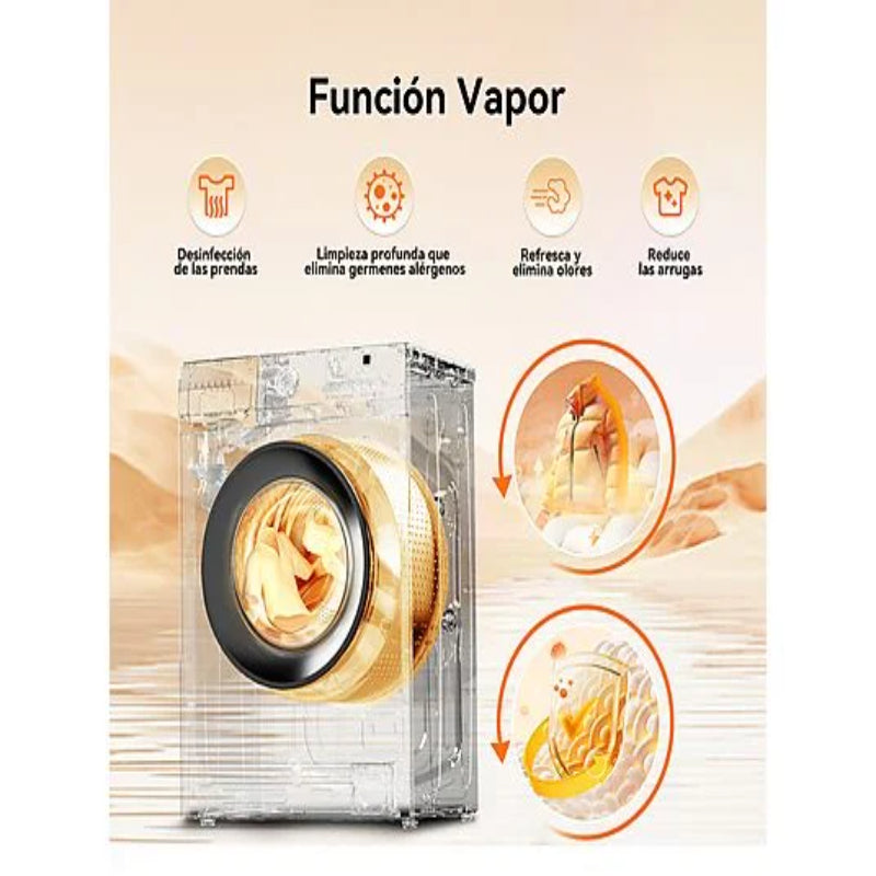 Lavadora VOK EVW-7BAWL21N Carga Frontal 7kg 1200rpm Clase A Motor Inverter Blanco