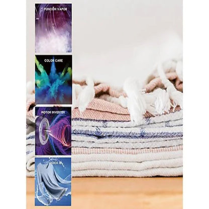 Lavadora VOK EVW-7BAWL21N Carga Frontal 7kg 1200rpm Clase A Motor Inverter Blanco