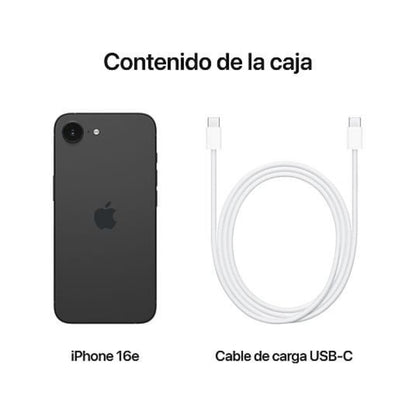 Apple iPhone 16e Negro 128 GB Smartphone 6,1 Pulgadas Chip A18 5G