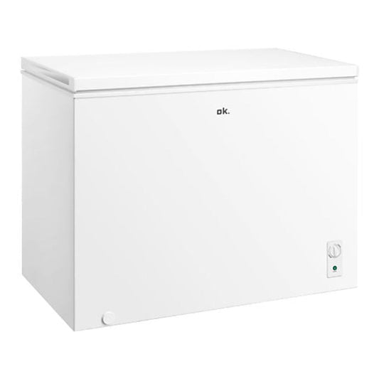 Arca Horizontal ok. OFZ 181 E W, 293 L, Classe E, Controlo mecânico, 4 estrelas, Branco