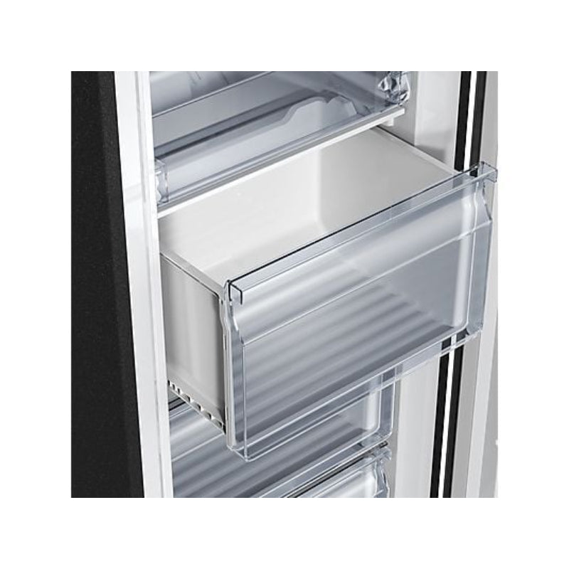 Congelador vertical CHIQ FSD166NE4E, 166 L, No Frost, 5 cajones, Color Inox Oscuro