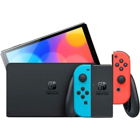 Nintendo Switch OLED Azul y Rojo Neón, pantalla 7", Joy-Con, 64 GB