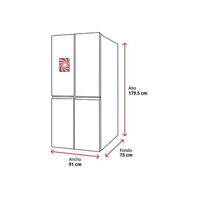 Frigorífico Hisense RS818N4TIE1 Americano Total No Frost 636L Dispensador SIN TOMA DE AGUA Inox
