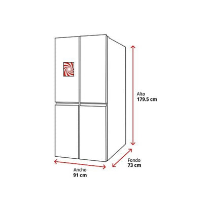 Frigorífico Hisense RS818N4TIE1 Americano Total No Frost 636L Dispensador SIN TOMA DE AGUA Inox