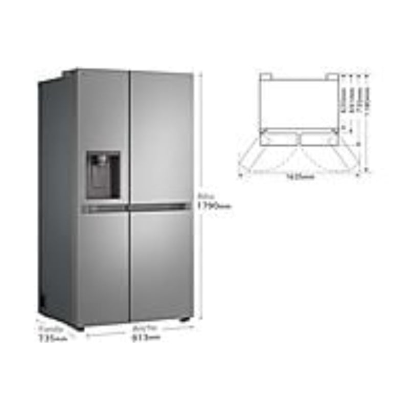 Frigorífico LG GSLC41PYPE Americano 638L Total No Frost Dispensador SIN TOMA DE AGUA Inox