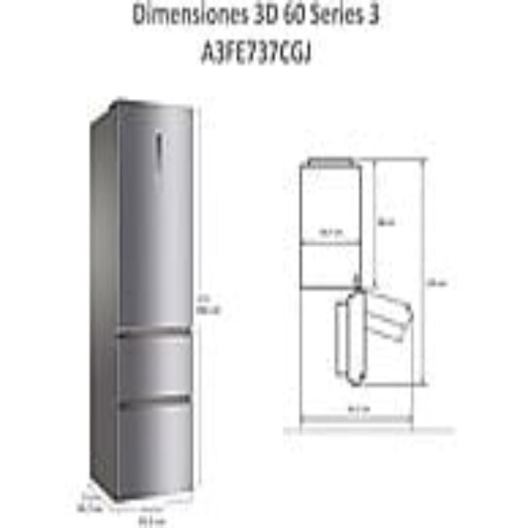 Frigorífico Combi Haier 3D 60 Series 3 A3FE737CGJ 371L Total No Frost Clase E Inox
