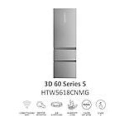 Frigorífico Combi Haier 3D 60 Series 5 HTW 5618CNMG 360L Total No Frost Clase C Inox