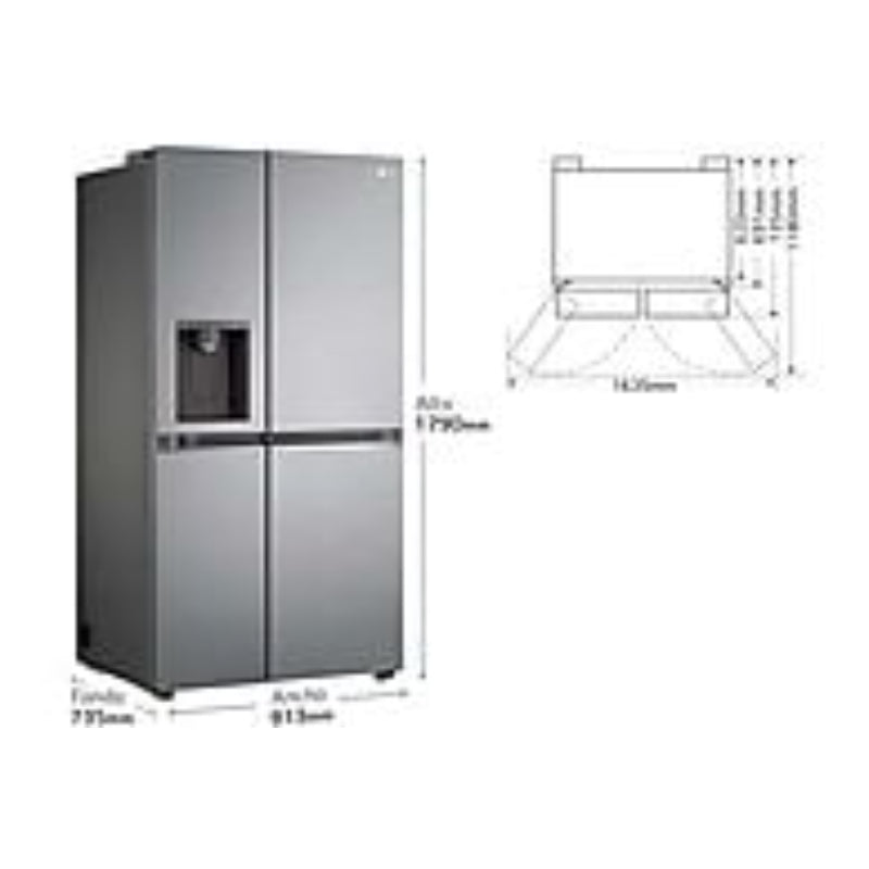 Frigorífico LG GSLV71PZTD Americano Total No Frost 635L Clase D Dispensador SIN TOMA DE AGUA Inox