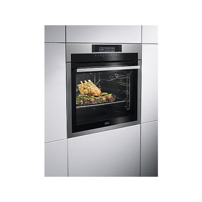 Horno AEG BPE642120M: 71 L, Multifunción, Pirolítico, Función Grill, Inox Antihuellas