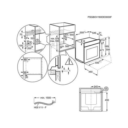 Horno AEG GS6PB51FAB, 71 L, Multifunción, Pirolítico, Negro