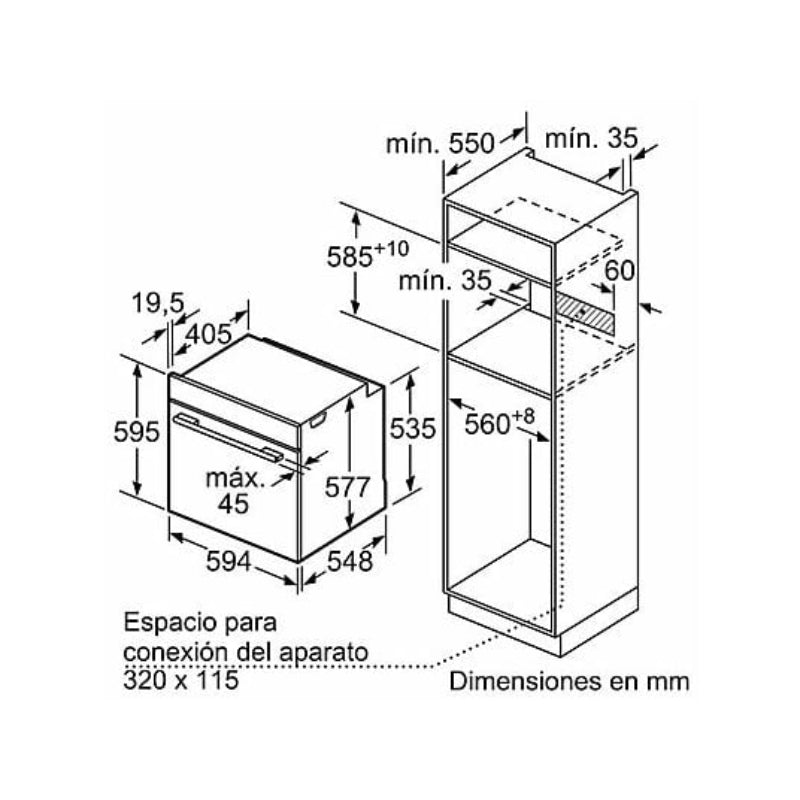 Horno a vapor Bosch HSG7361B1, 71 L, Multifunción, Steam Plus, Hidrolítico, Pantalla TFT, Negro