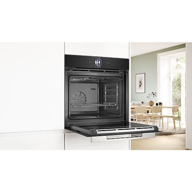 Horno a vapor Bosch HSG7361B1, 71 L, Multifunción, Steam Plus, Hidrolítico, Pantalla TFT, Negro