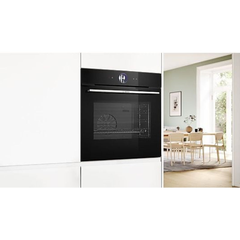 Horno a vapor Bosch HSG7361B1, 71 L, Multifunción, Steam Plus, Hidrolítico, Pantalla TFT, Negro