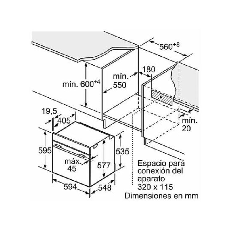 Horno a vapor Bosch HSG7361B1, 71 L, Multifunción, Steam Plus, Hidrolítico, Pantalla TFT, Negro