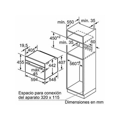 Horno compacto Bosch CBG7741B1, 47 L, Multifunción, Pirolítico, Negro / Acero Inoxidable