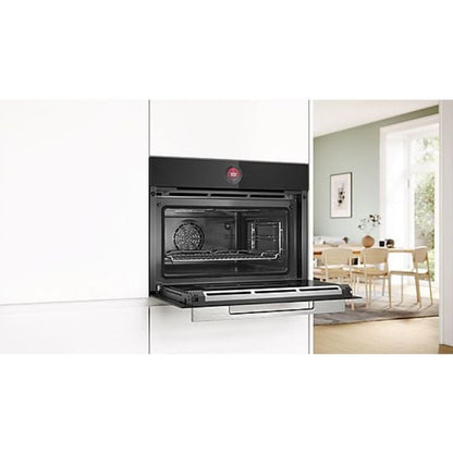 Horno compacto Bosch CBG7741B1, 47 L, Multifunción, Pirolítico, Negro / Acero Inoxidable