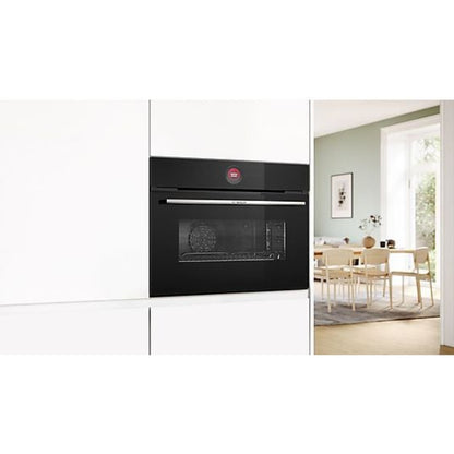 Horno compacto Bosch CBG7741B1, 47 L, Multifunción, Pirolítico, Negro / Acero Inoxidable