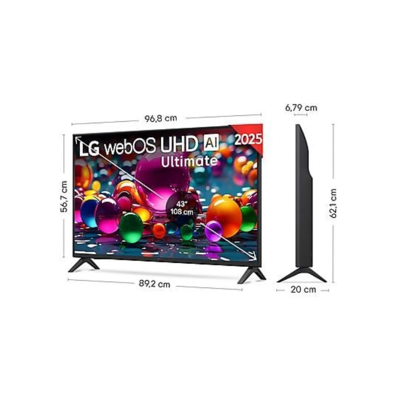 TV LG 43UA75006LA Negro 43 Pulgadas 4K UHD | webOS Smart TV α7 AI Gen8