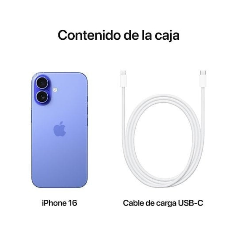 Apple iPhone 16 Azul Ultramar 128 GB Smartphone 6,1 Pulgadas Chip A18 Bionic 5G