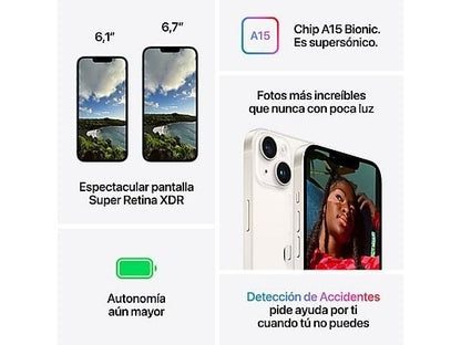 Apple iPhone 14 Medianoche 128 GB Smartphone 6,1 Pulgadas Chip A15 Bionic