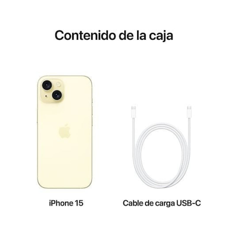 Apple iPhone 15 Amarillo 128 GB Smartphone 6,1 Pulgadas Chip A16 Bionic 5G